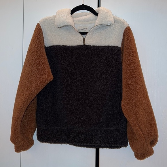 Universal Thread Teddy Fleece Colorblock Quarter Zip - Women's XS - Picture 1 of 6